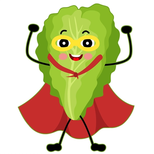 Superhero Lettuce Classroom Vegetable Transparent Sticker